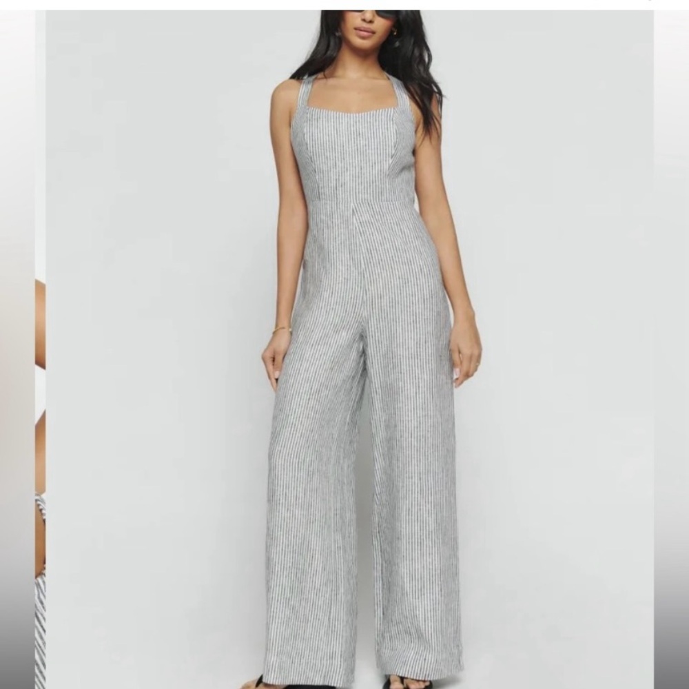Reformation Autumn Linen Jumpsuit Vineyard